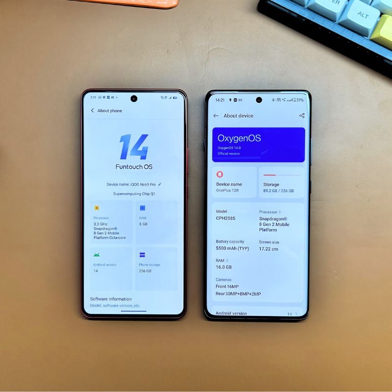 OnePlus 12R vs iQOO Neo 9 Pro: معركة القتلة الرائدين في عالم الهواتف الذكية 25 برامج ومواصفات neo 9 pro و12r